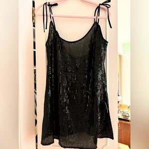 Black sequin coverup dress